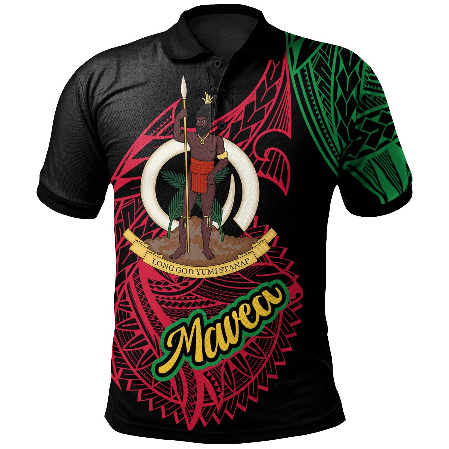 Vanuatu Polo Shirt Mavea Seal Of Vanuatu Special Style Unisex Black - Polynesian Pride