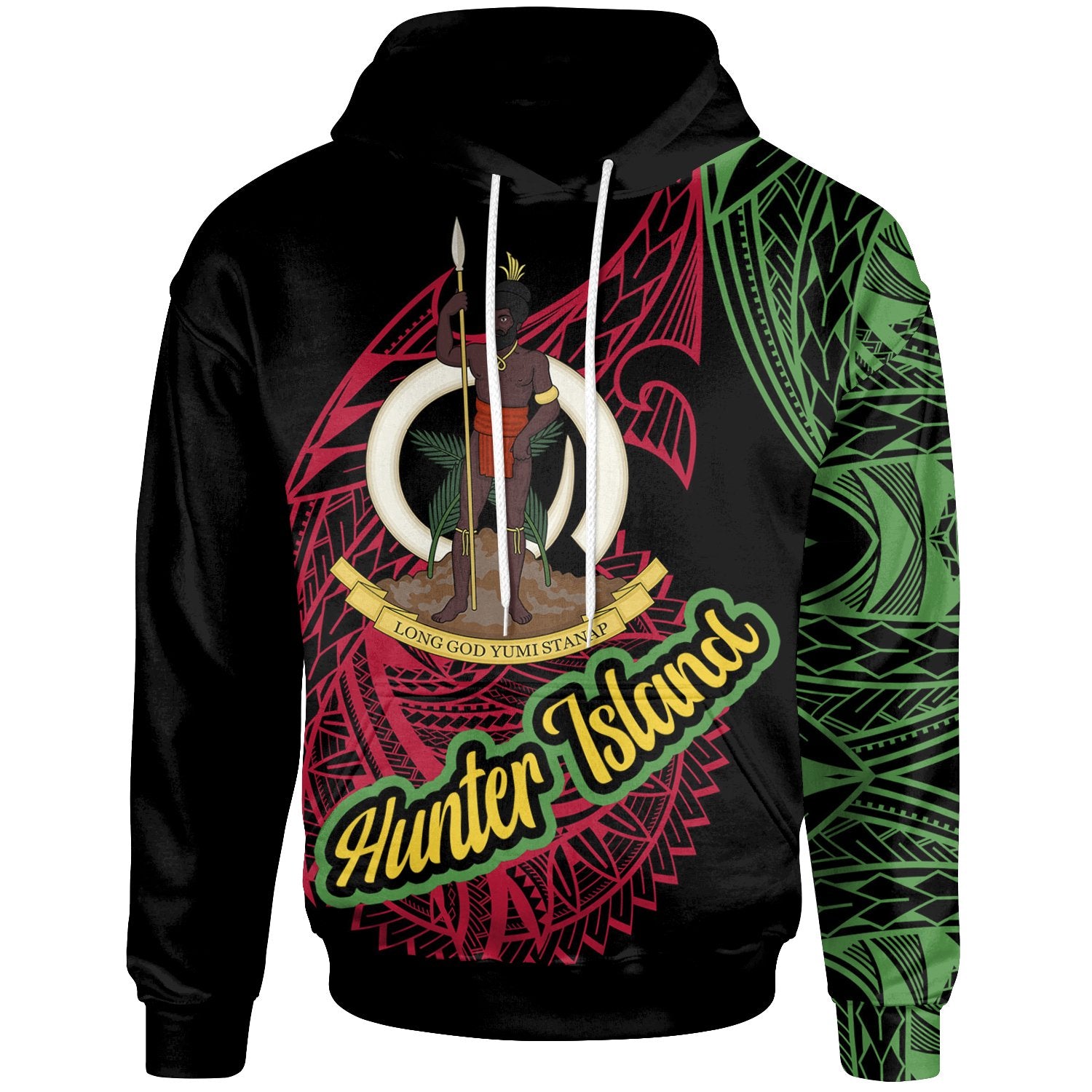 Vanuatu Hoodie Hunter Island Seal of Vanuatu Special Style Unisex Black - Polynesian Pride