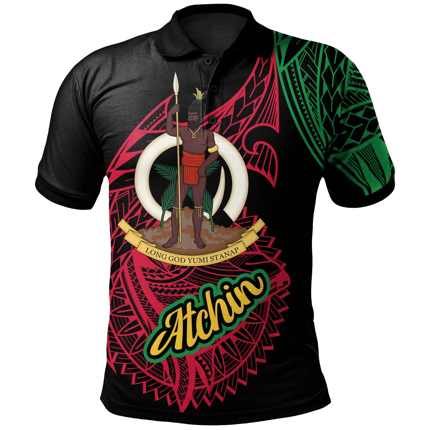 Vanuatu Polo Shirt Atchin Seal Of Vanuatu Special Style Unisex Black - Polynesian Pride