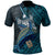 Fiji Polo Shirt Ba Seal Fiji With Blue Whale Unisex Black - Polynesian Pride