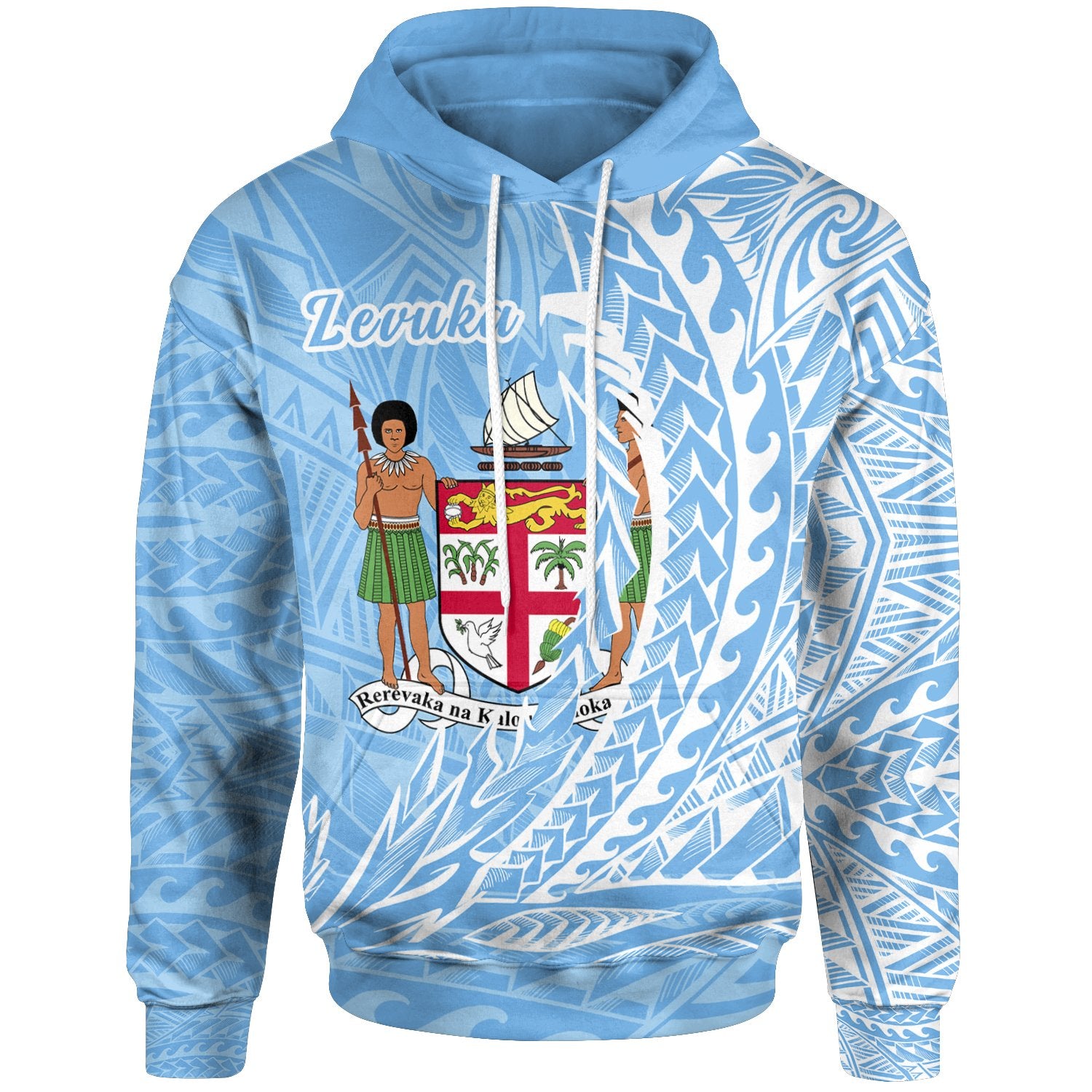 Fiji Hoodie Levuka Wings Style Unisex Blue - Polynesian Pride