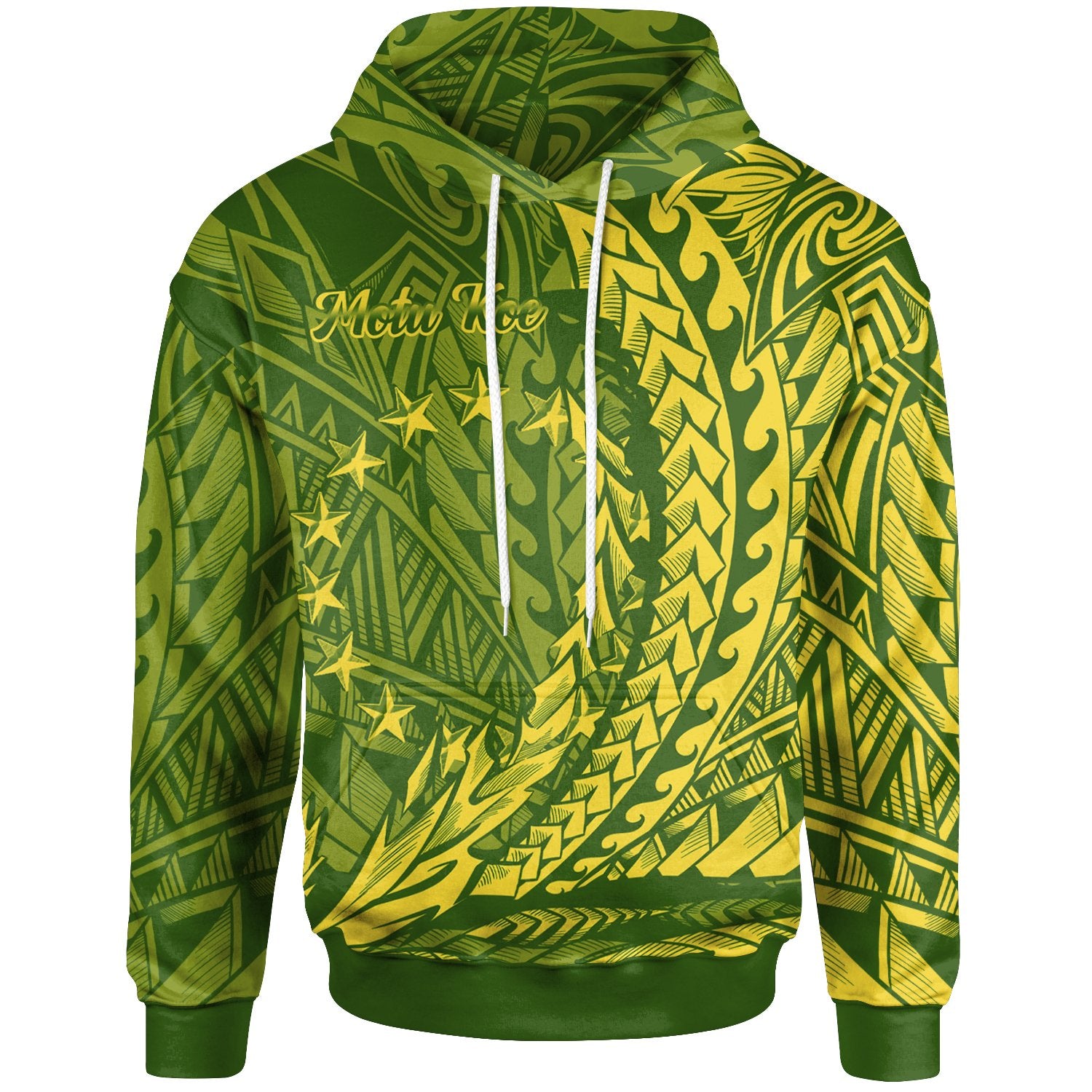 Cook Islands Hoodie Motu Koe Wings Style Unisex Green - Polynesian Pride