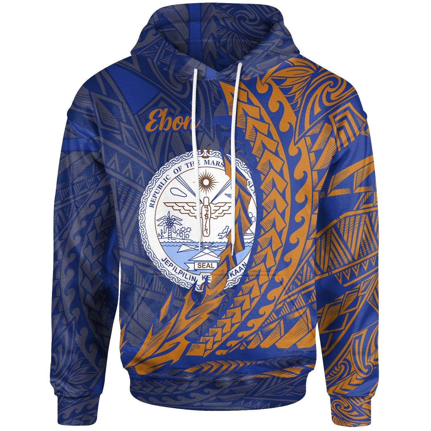 Marshall Islands Hoodie Ebon Wings Style Unisex Blue - Polynesian Pride