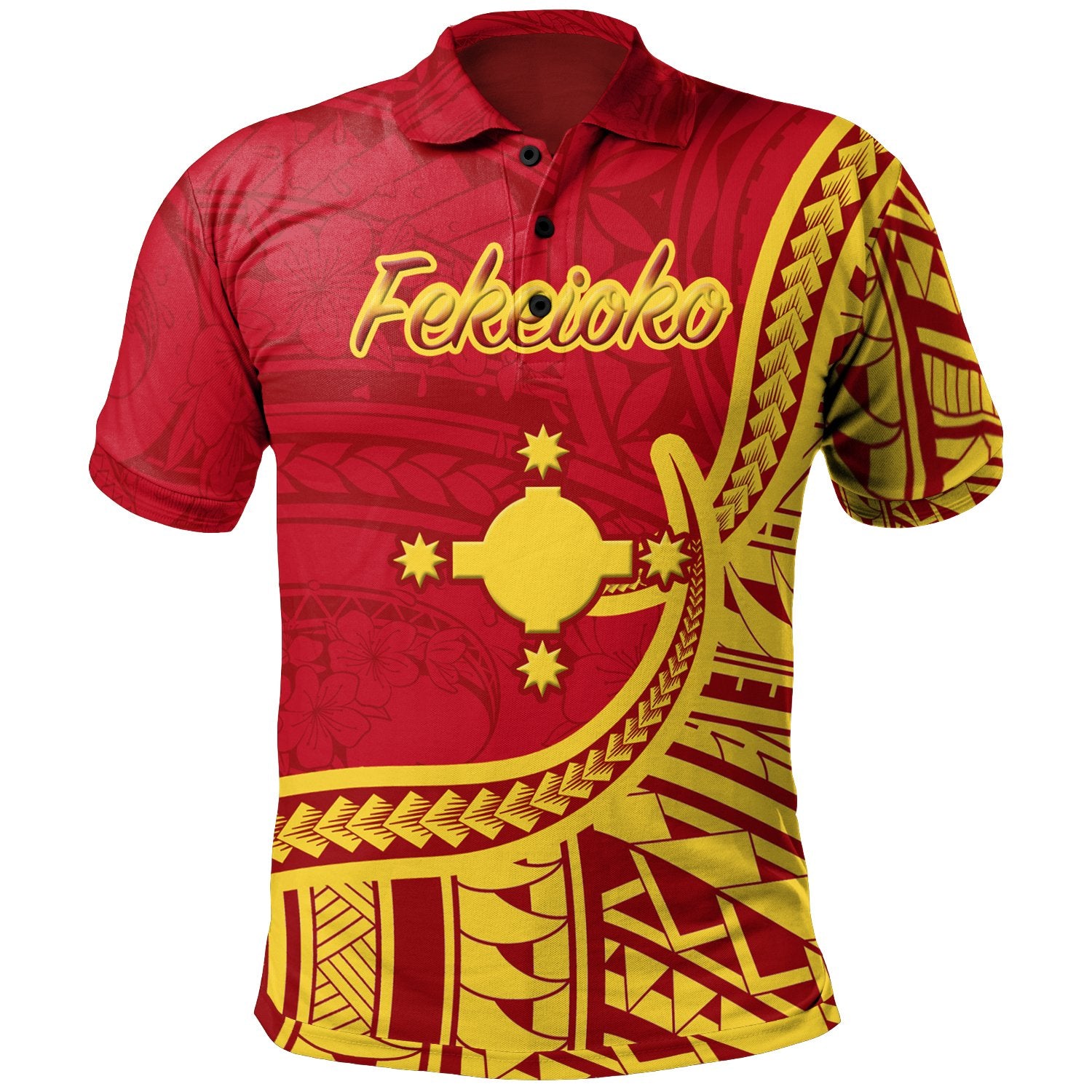 Rotuma Polo Shirt Fekeioko Flag Rotuma Unisex Red - Polynesian Pride
