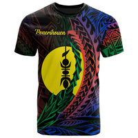 New Caledonia T Shirt Ponerihouen Wings Style Flag Color Unisex Black - Polynesian Pride