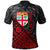 Fiji Polo Shirt Custom Red Tapa Patterns With Bamboo Unisex Black - Polynesian Pride