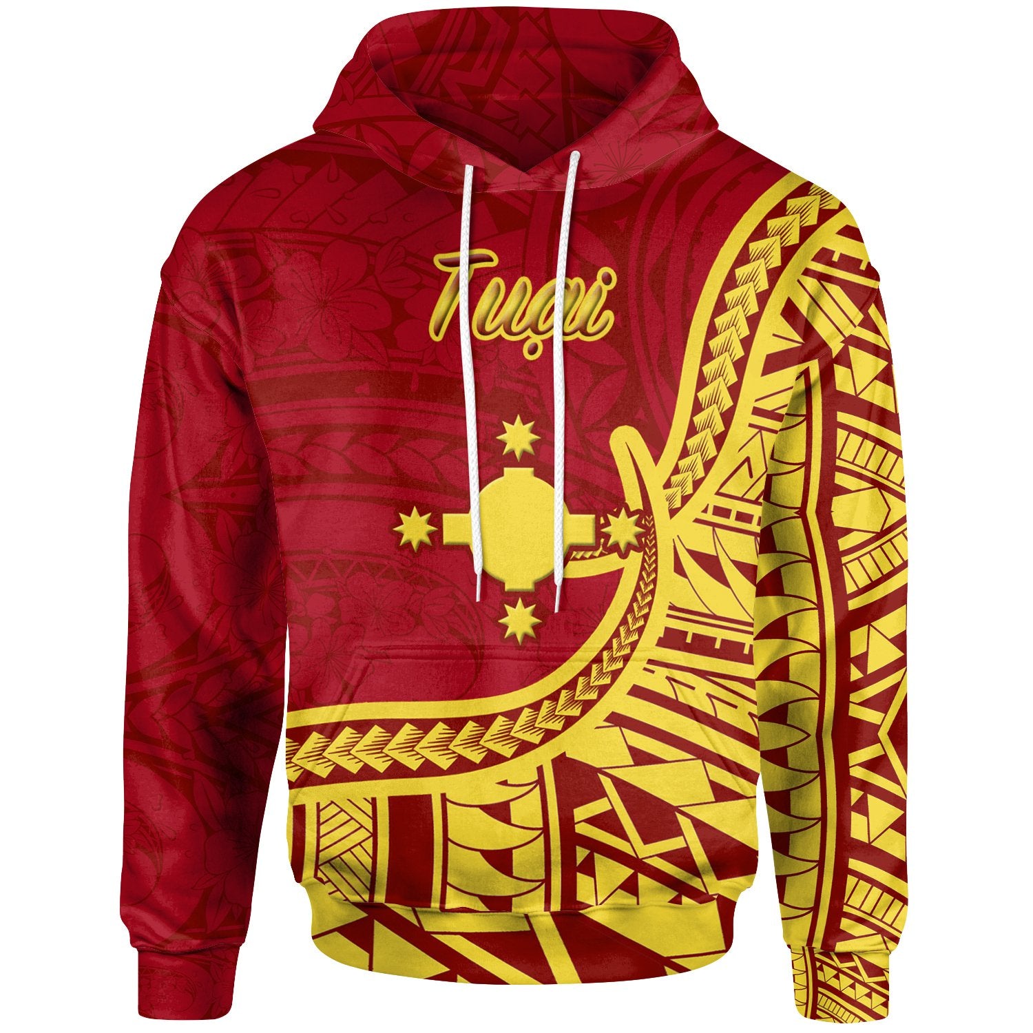 Rotuma Hoodie Tuai Flag Rotuma Red - Polynesian Pride