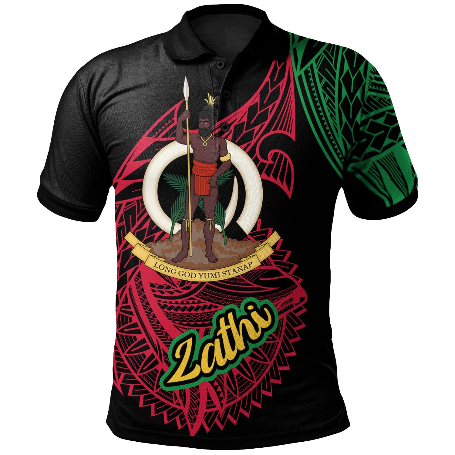 Vanuatu Polo Shirt Lathi Seal Of Vanuatu Special Style Unisex Black - Polynesian Pride