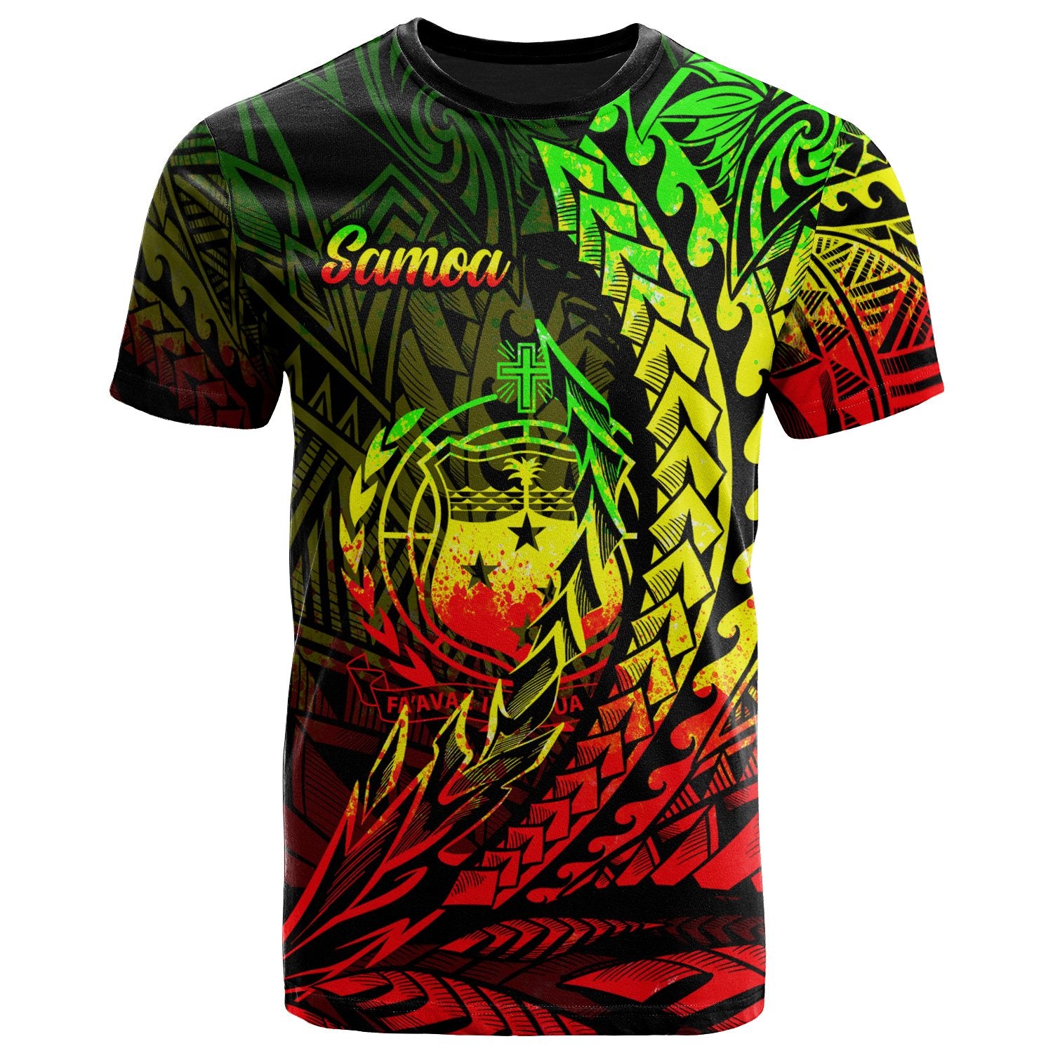 Samoa T Shirt Reggae Wings Style Unisex Black - Polynesian Pride