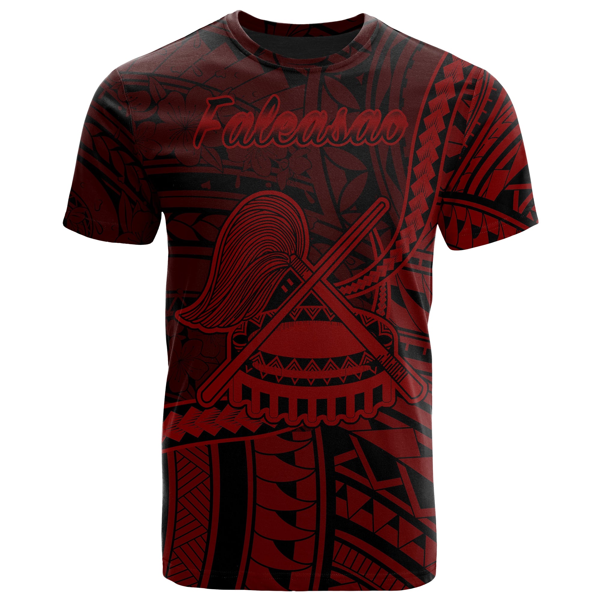 American Samoa T Shirt Faleasao Polynesian Red Patterns Unisex Black - Polynesian Pride