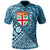 Fiji Polo Shirt Lautoka Tapa Patterns With Bamboo Unisex Blue - Polynesian Pride