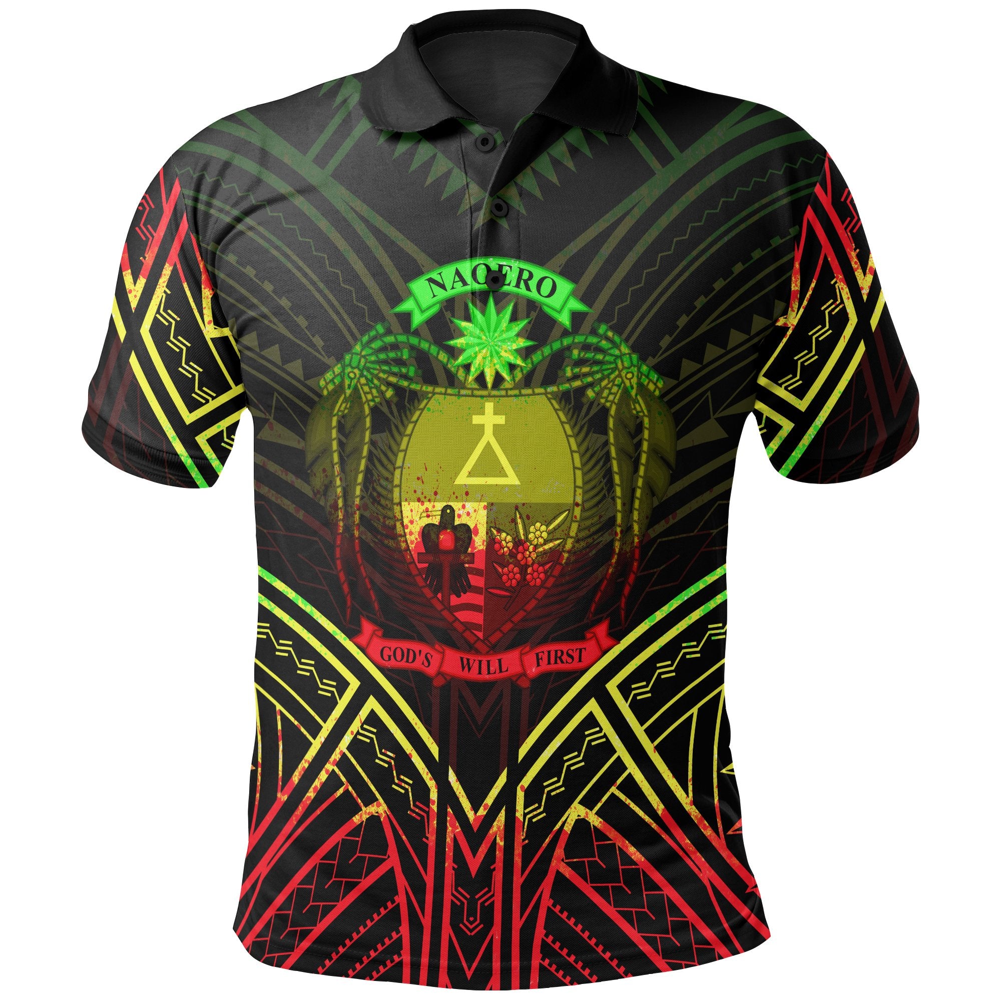 Nauru Polo Shirt Nauru Seal Reggae Tribal Patterns Unisex White - Polynesian Pride