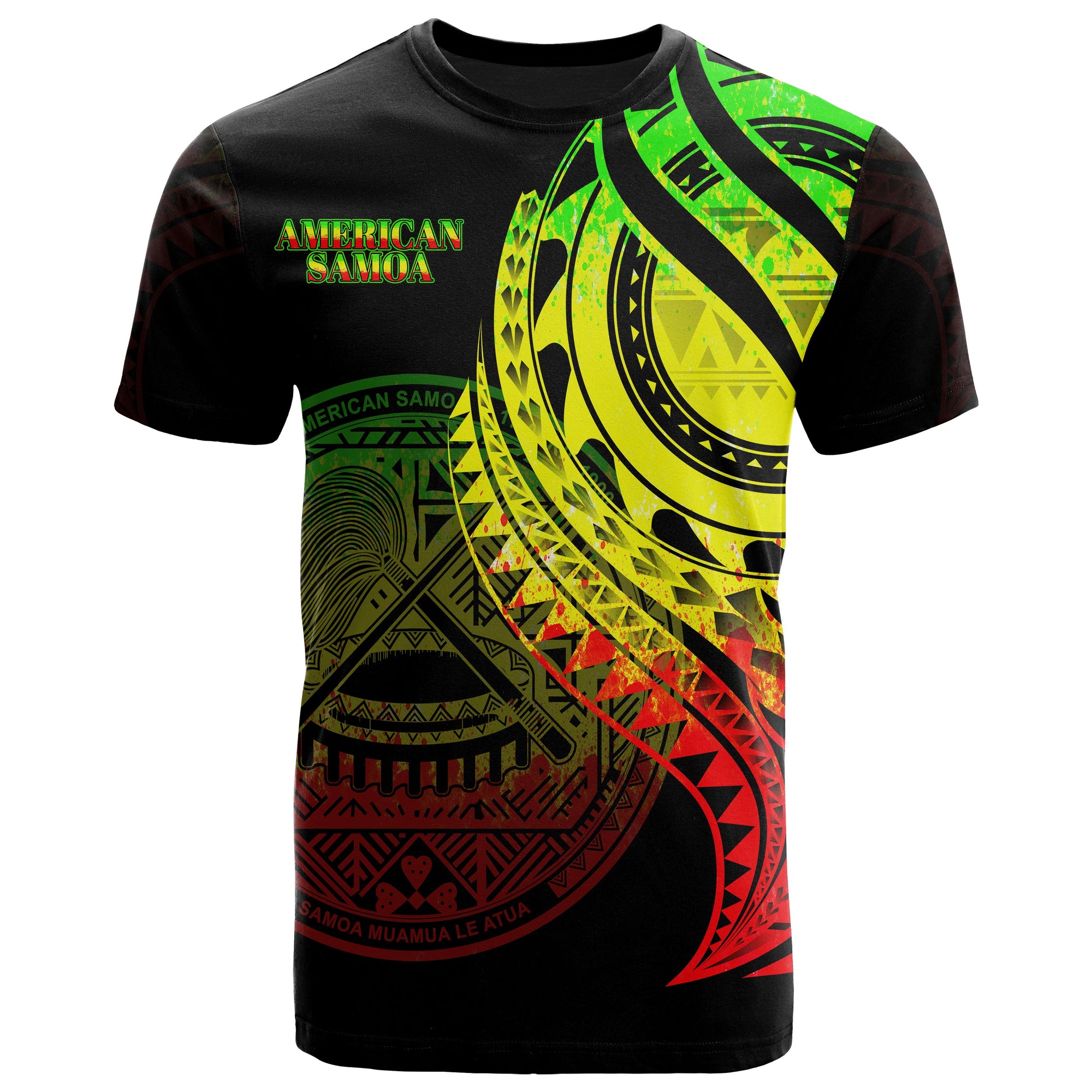 American Samoa T Shirt Reggae Color Polynesian Patterns Best American Samoa Ever Unisex Black - Polynesian Pride