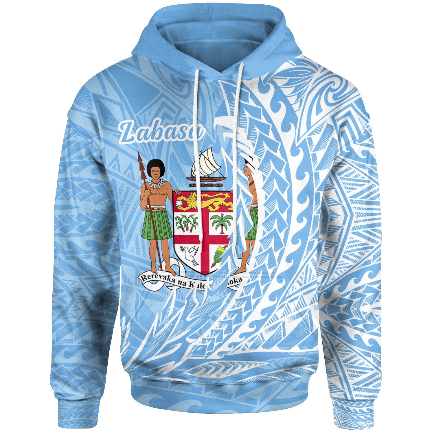 Fiji Hoodie Labasa Wings Style Unisex Blue - Polynesian Pride