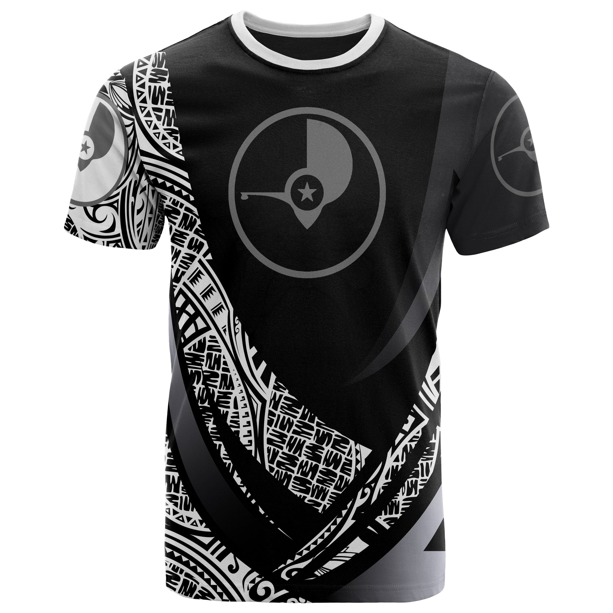 Yap State T Shirt Polynesian Patterns Sport Style Unisex Black - Polynesian Pride