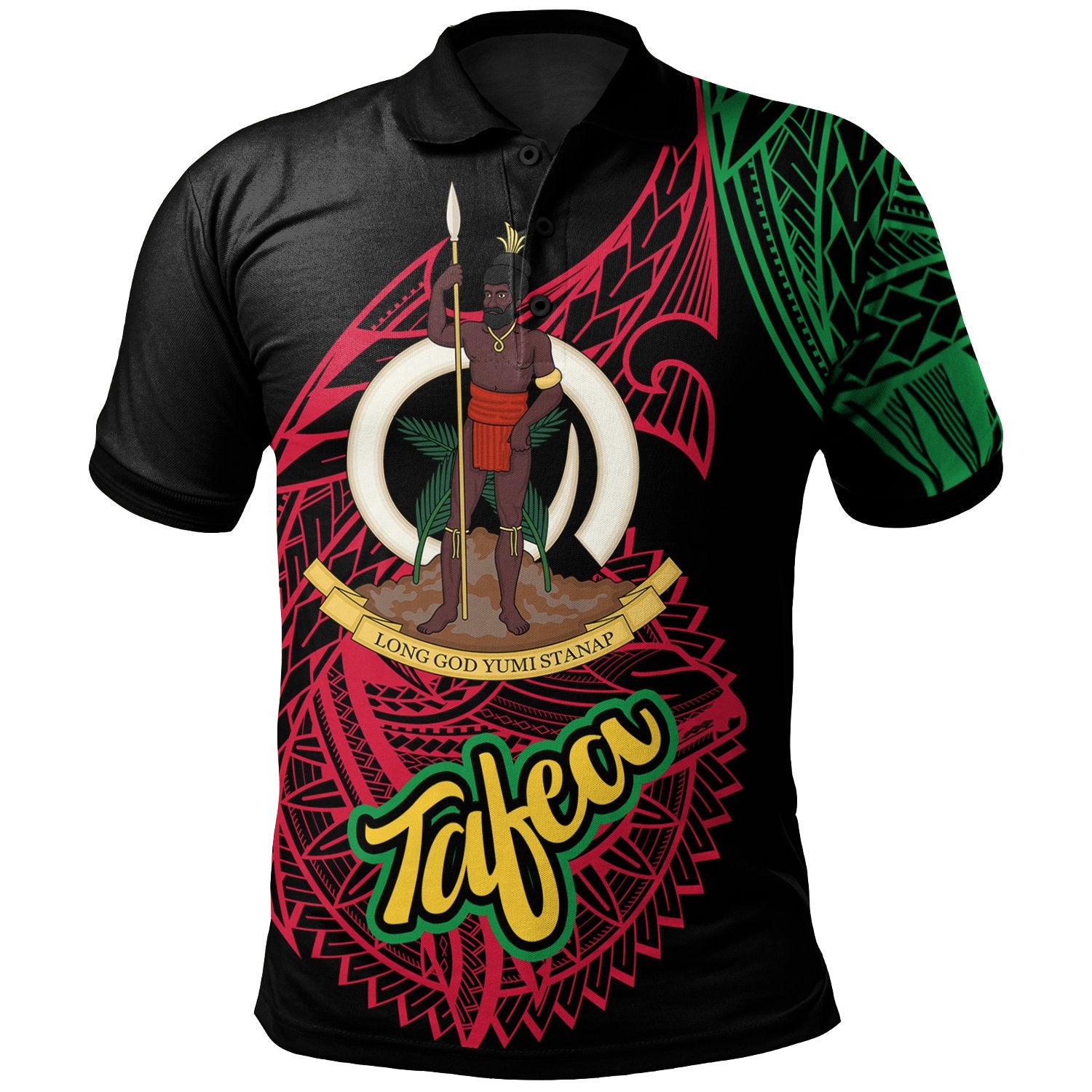 Vanuatu Polo Shirt Tafea Seal Of Vanuatu Special Style Unisex Black - Polynesian Pride