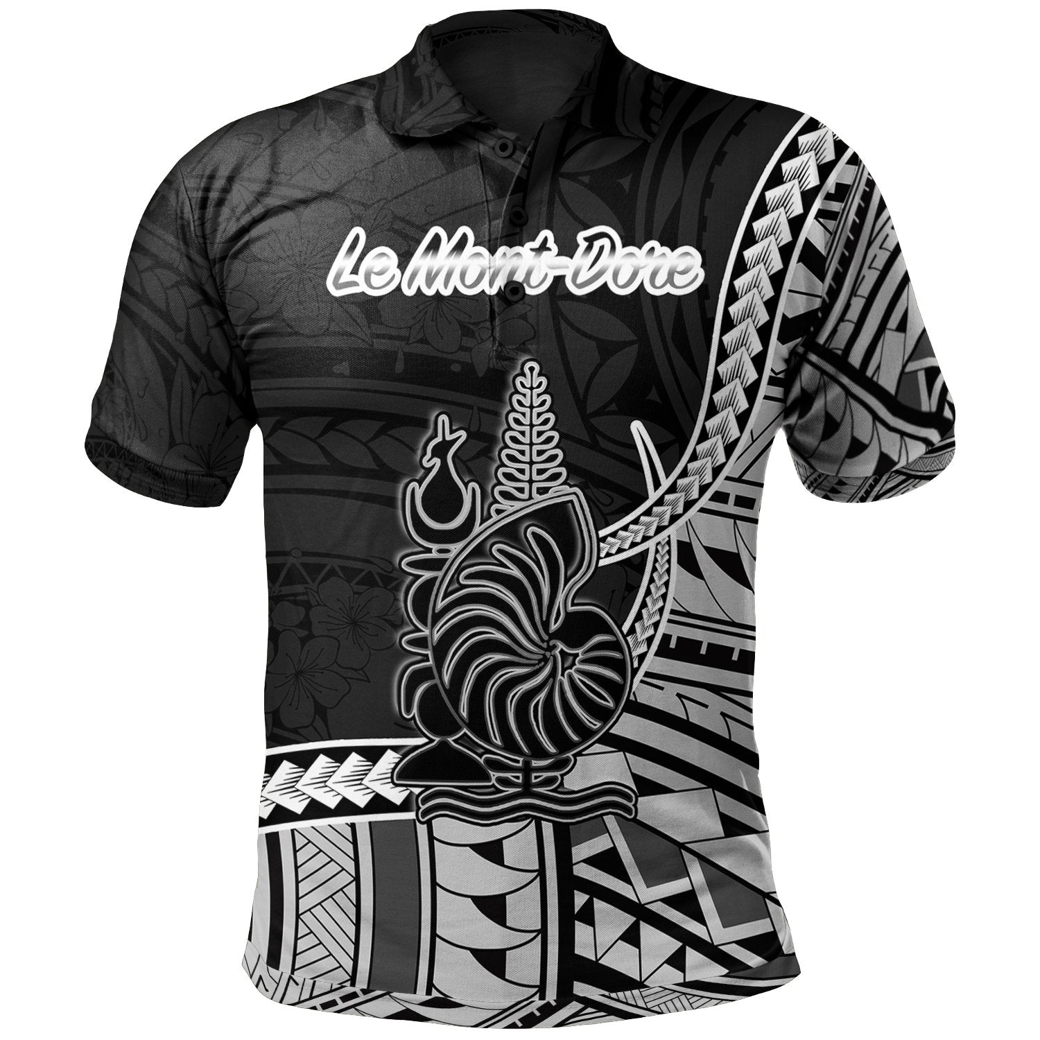 New Caledonia Islands Polo Shirt Le Mont Dore Seal Of Kanaky Polynesian Patterns Unisex Black - Polynesian Pride