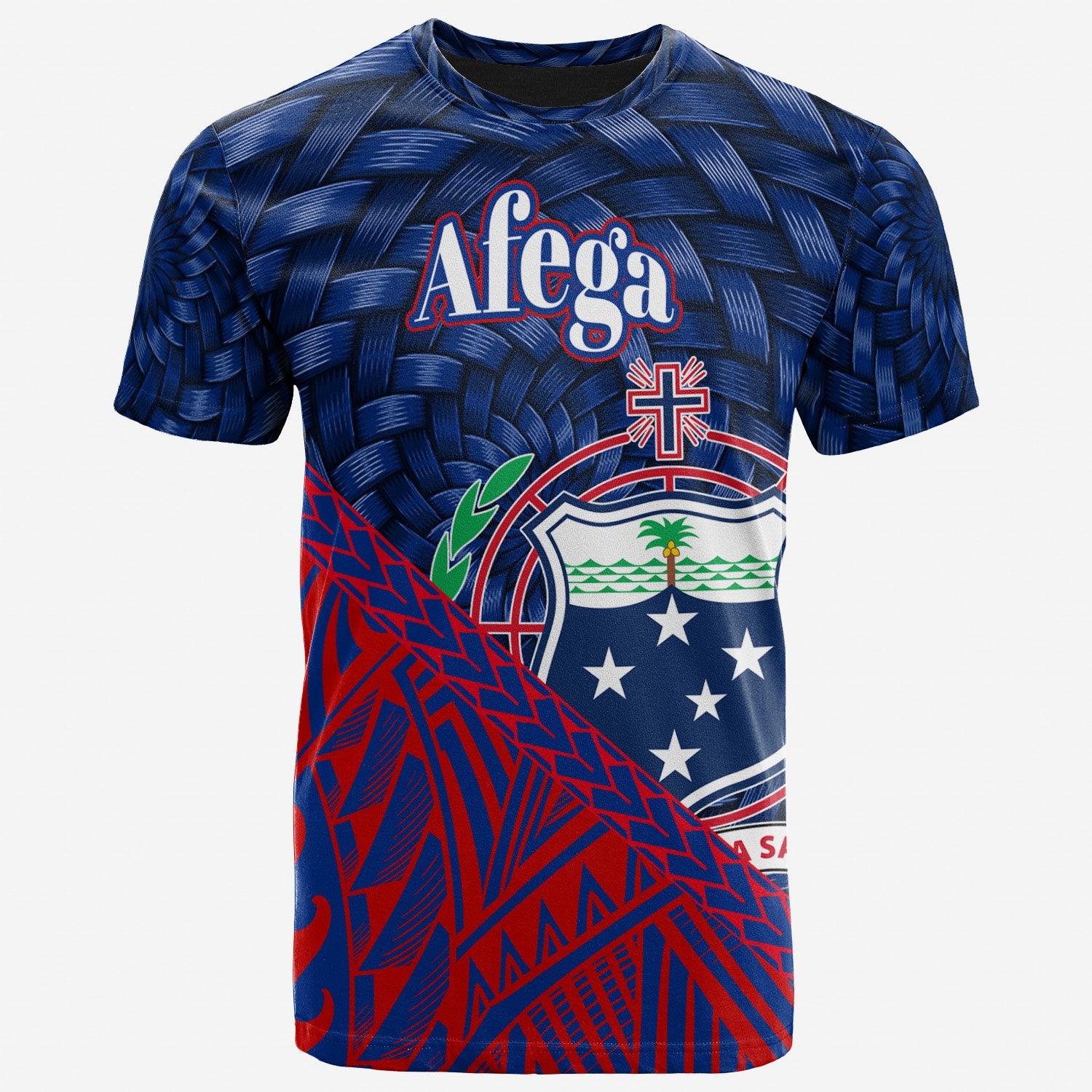 Samoa T Shirt Afega Polynesian Patterns With Bamboo Unisex Blue - Polynesian Pride