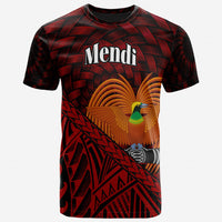 Papua New Guinea T Shirt Mendi Polynesian Patterns With Bamboo Unisex Red - Polynesian Pride