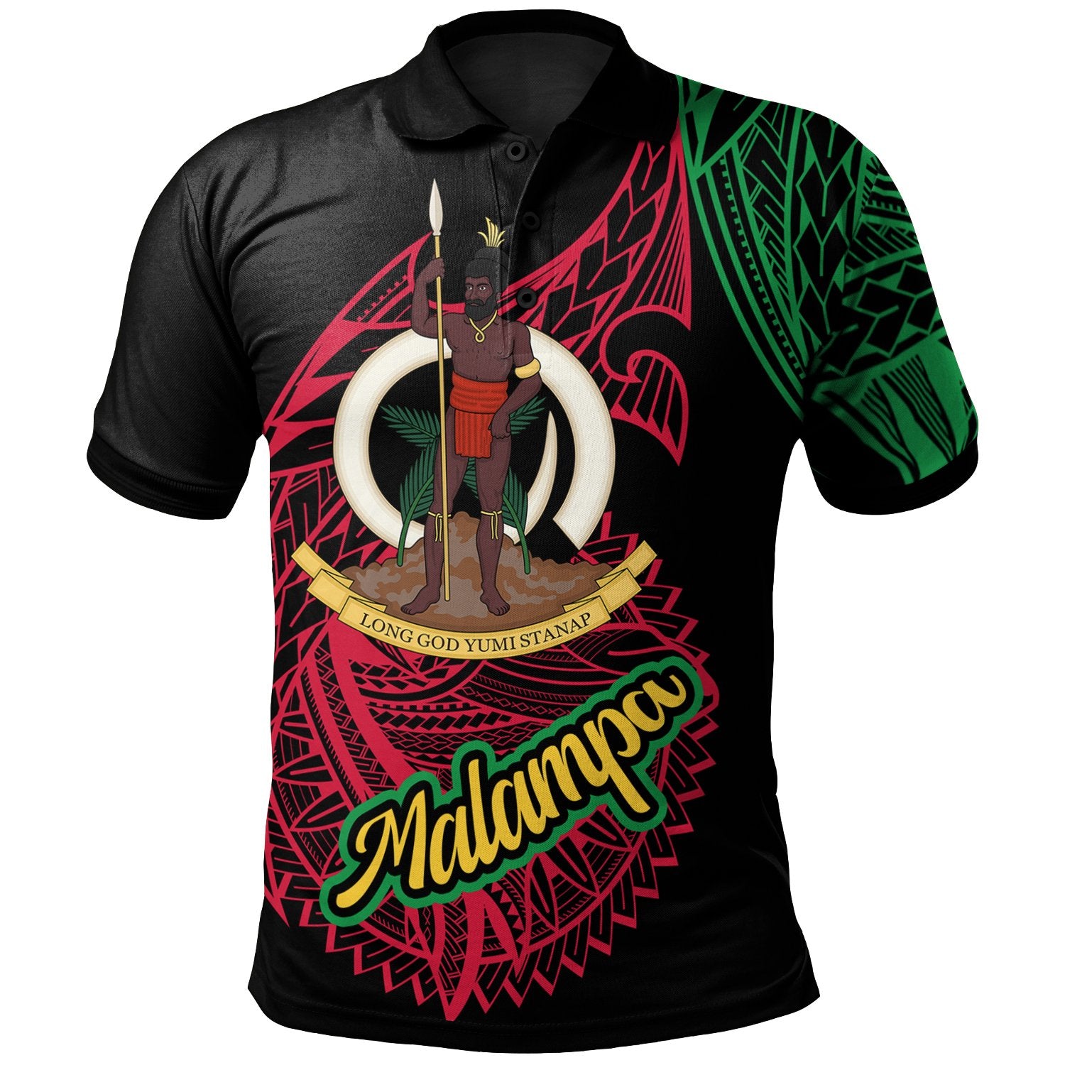 Vanuatu Polo Shirt Malampa Seal Of Vanuatu Special Style Unisex Black - Polynesian Pride