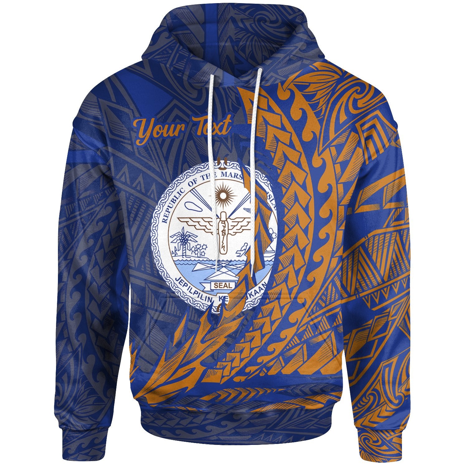 Marshall Islands Hoodie Custom Wings Style Unisex Blue - Polynesian Pride