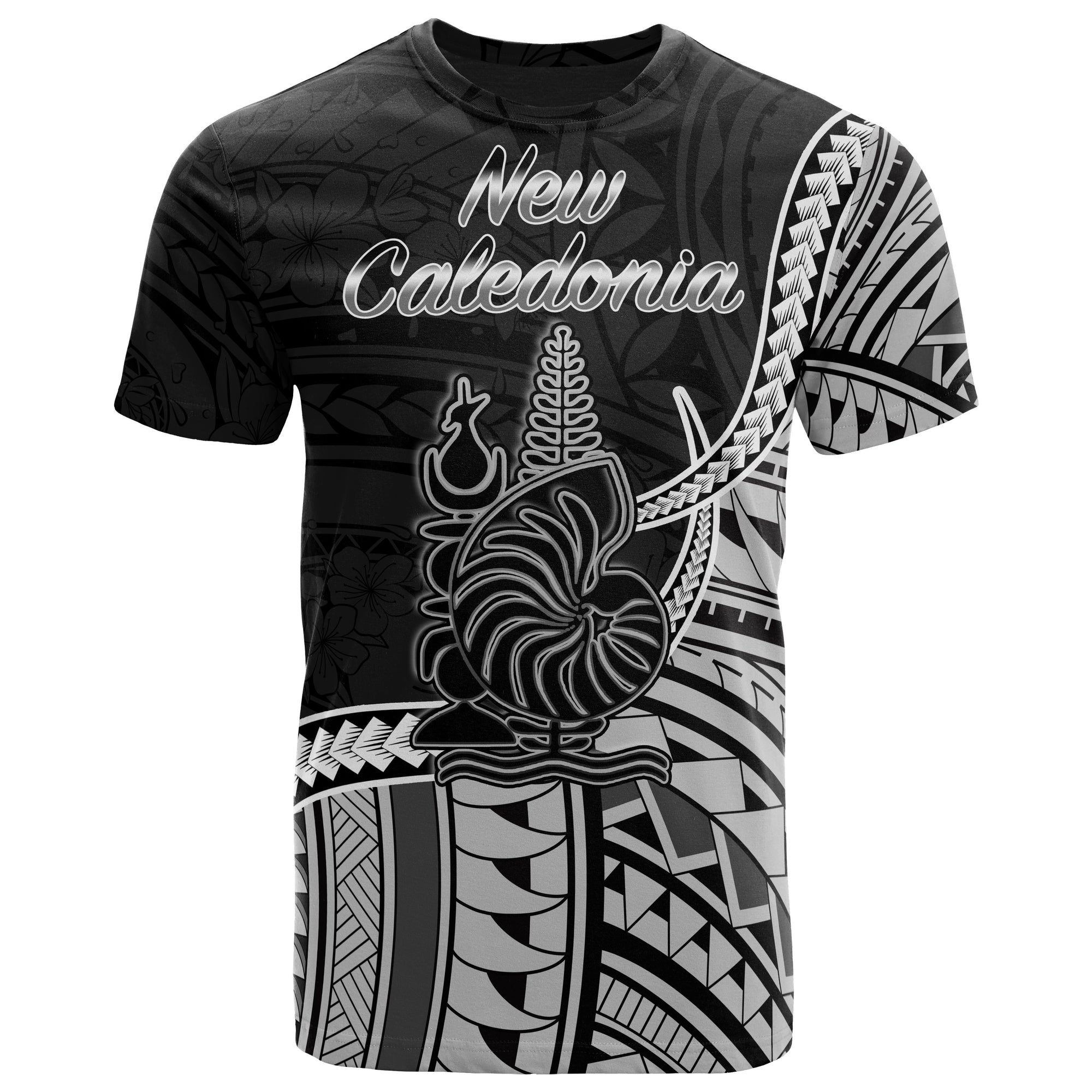 New Caledonia Islands T Shirt New Caladonia Seal Of New Caledonia Islands Polynesian Patterns Unisex Black - Polynesian Pride