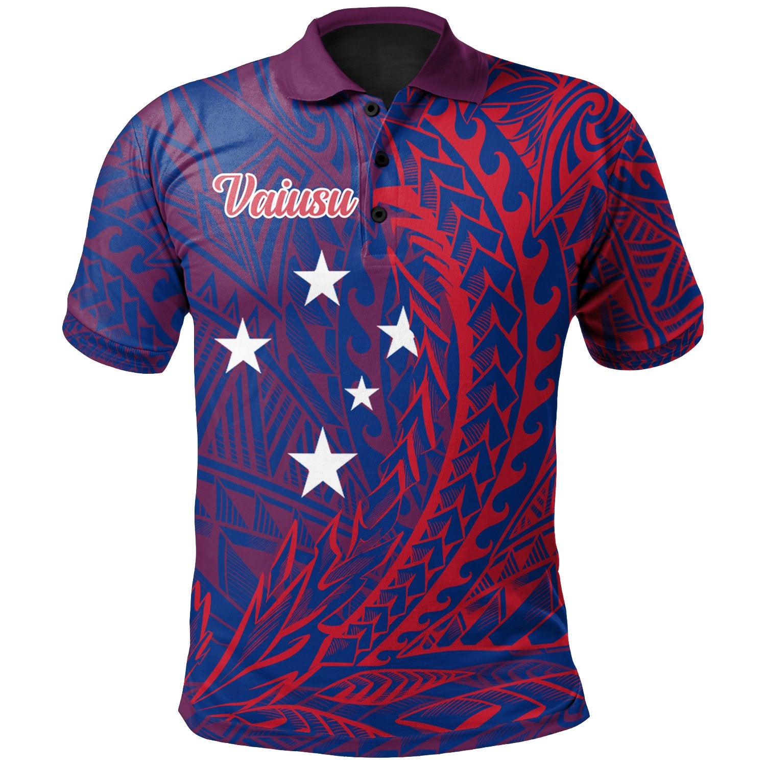 Samoa Polo Shirt Vaiusu Wings Style Unisex Blue - Polynesian Pride