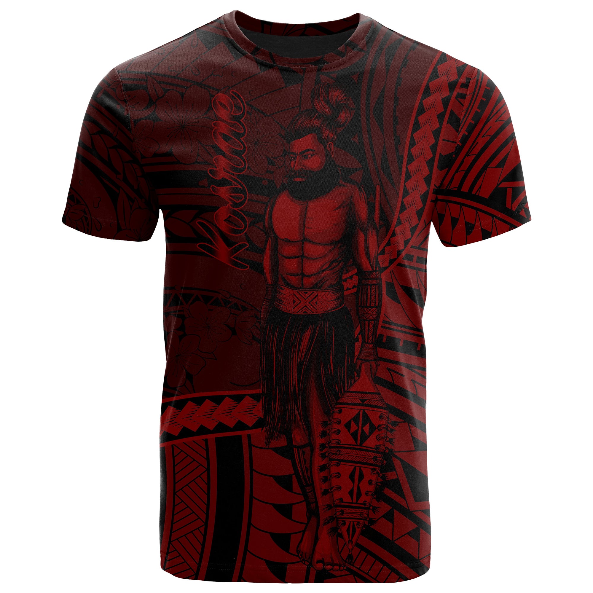 Kosrae State T Shirt Seal Of Kosrae State Polynesian Red Patterns Unisex Black - Polynesian Pride