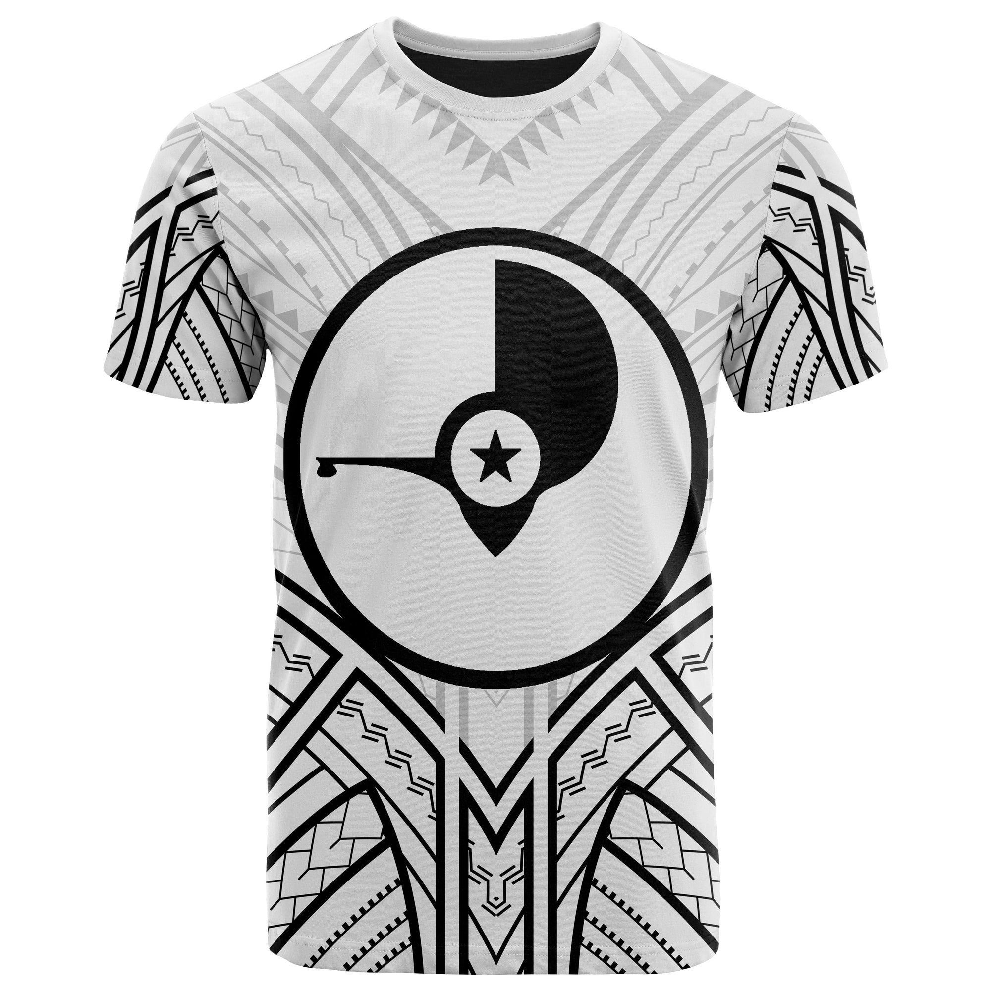 Yap State T Shirt Yap State Seal Tribal Patterns Unisex Black - Polynesian Pride