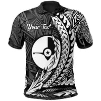 Yap State Polo Shirt White Custom Wings Style Unisex Black - Polynesian Pride