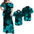 Hawaii Matching Dress and Hawaiian Shirt Polynesia Turquoise Cool Shaka Sign LT13 Turquoise - Polynesian Pride