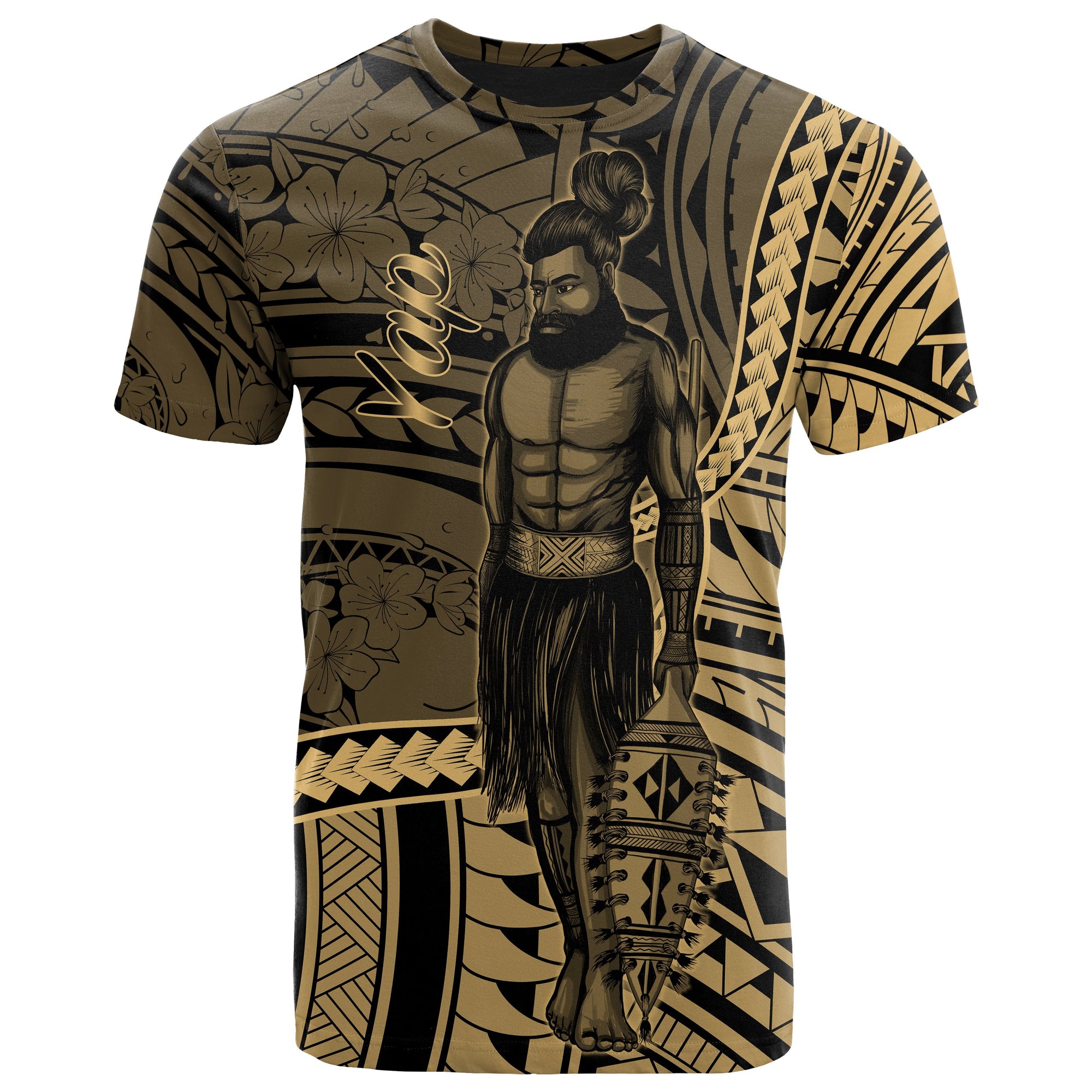 Yap State T Shirt Seal of Yap State Polynesian Gold Patterns Unisex Black - Polynesian Pride