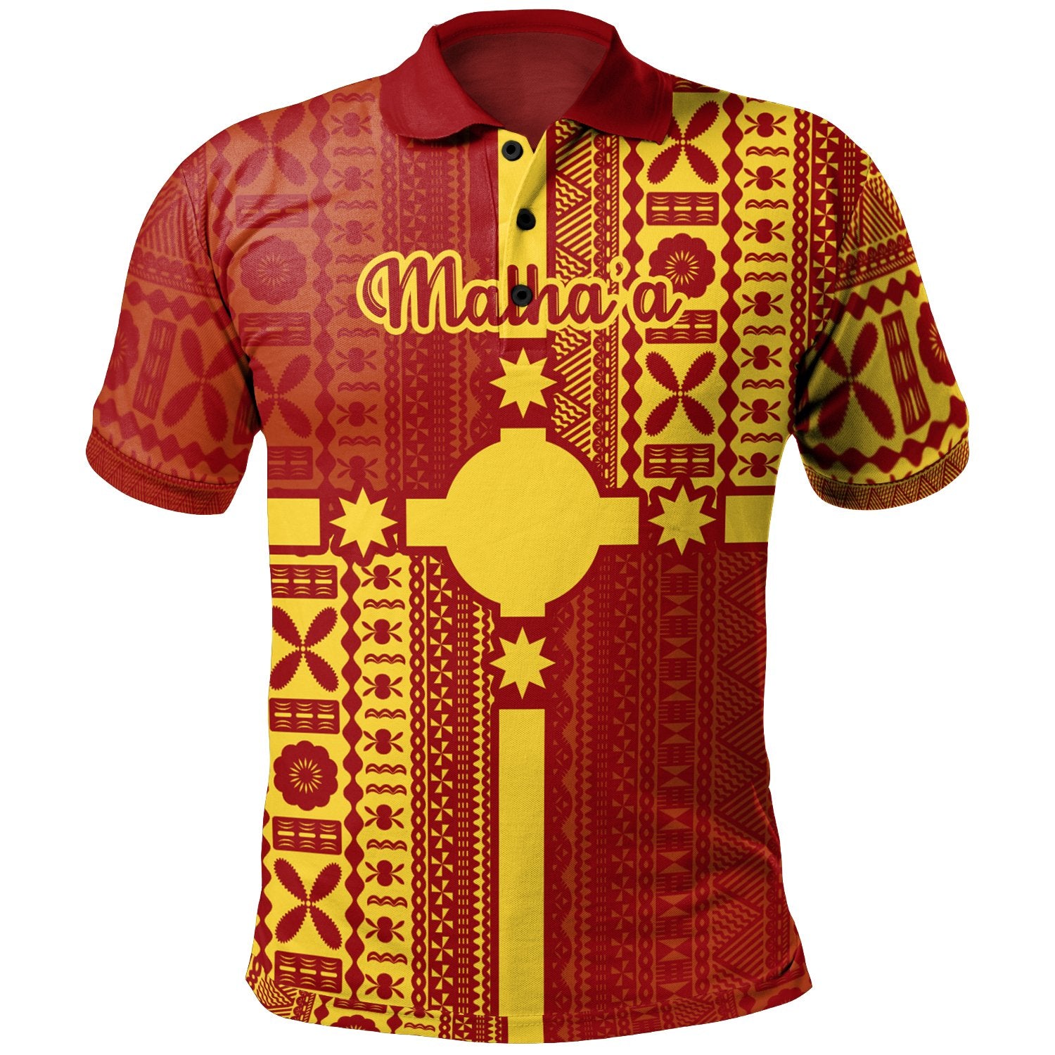 Rotuma Polo Shirt Malhaa Rotuma Flag Style Unisex Red - Polynesian Pride