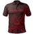 American Samoa Polo Shirt Fagaalu Polynesian Red Patterns Unisex Black - Polynesian Pride