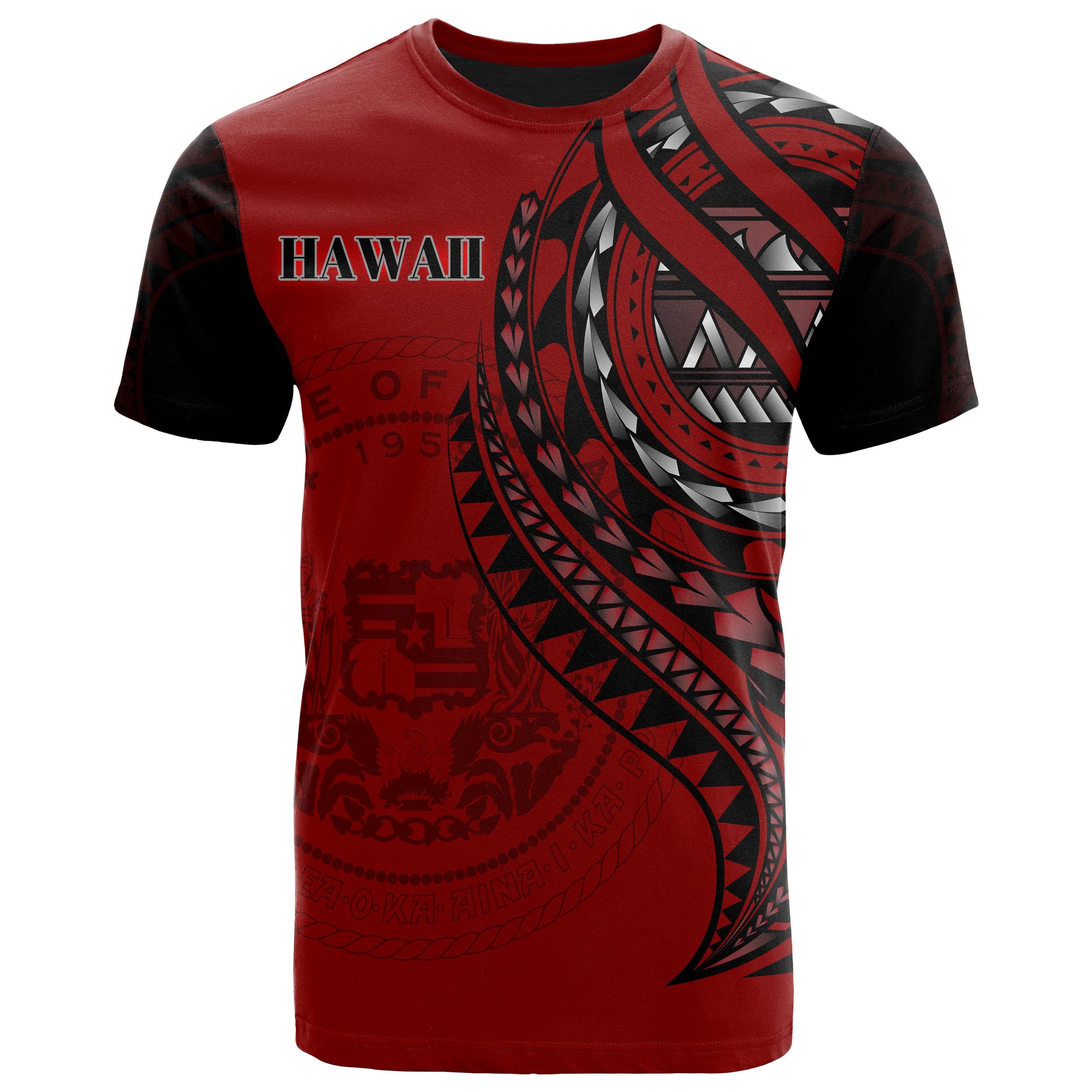 Hawaii T Shirt Red Color Polynesian Patterns Best Hawaii Ever Unisex Black - Polynesian Pride