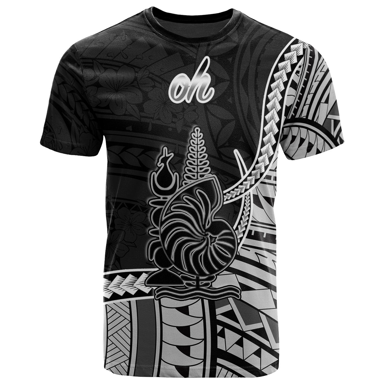 New Caledonia Islands T Shirt oh Seal Of New Caledonia Islands Polynesian Patterns Unisex Black - Polynesian Pride
