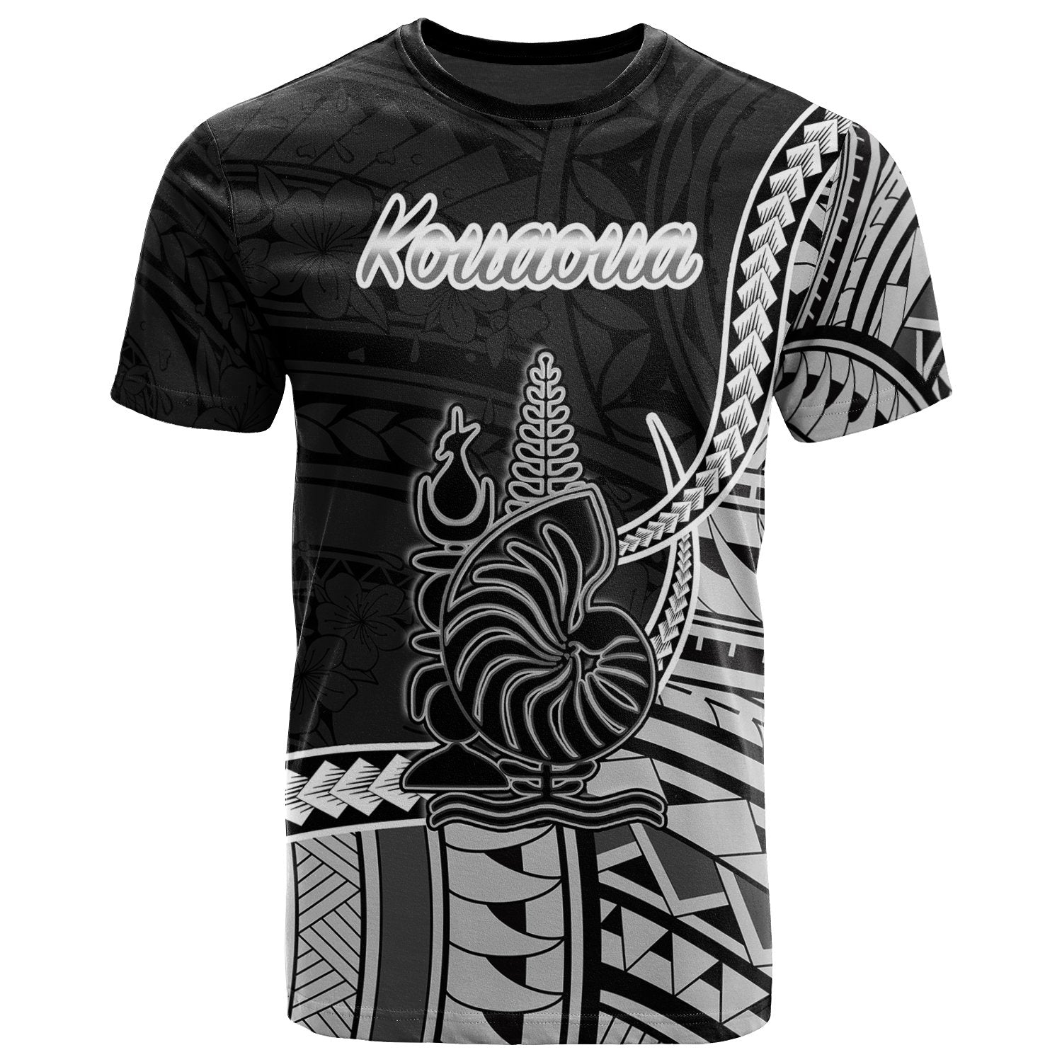 New Caledonia Islands T Shirt Kouaoua Seal Of New Caledonia Islands Polynesian Patterns Unisex Black - Polynesian Pride