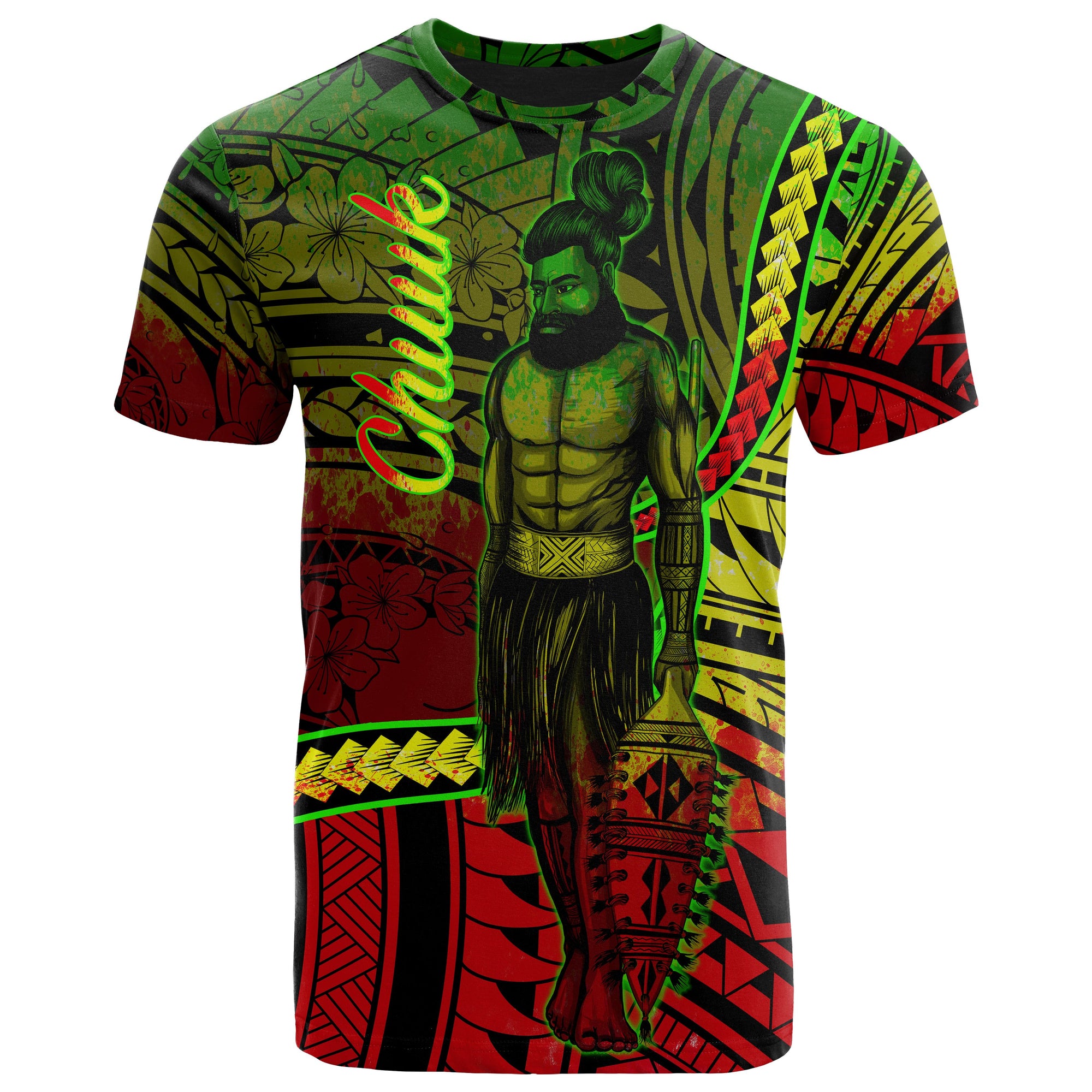 Chuuk State T Shirt Seal of Chuuk State Polynesian Reggae Patterns Unisex Black - Polynesian Pride