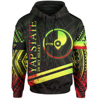 Yap State Hoodie In My Heart Style Reggae Polynesian Patterns Unisex Black - Polynesian Pride