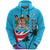 Fiji Masi Rugby Zip up Hoodie Coat of Arms Coconut Blue Unisex Blue - Polynesian Pride