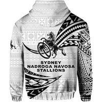 Fiji Rugby Zip Hoodie Sydney Nadroga Navosa Stallions Unique Version White LT8 - Polynesian Pride