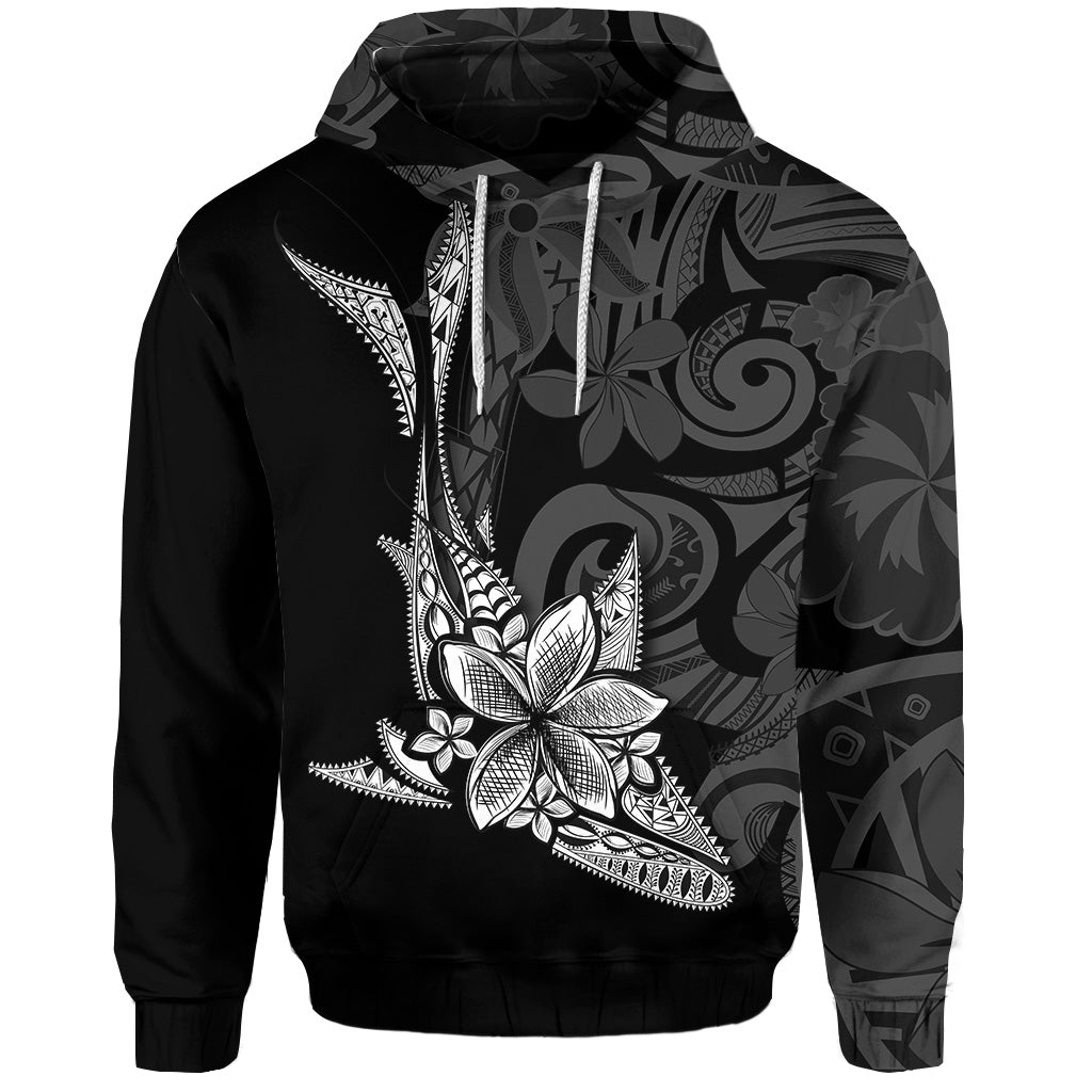 Fiji Custom Hoodie Fish With Plumeria Flowers Style Ver 1 - Polynesian Pride