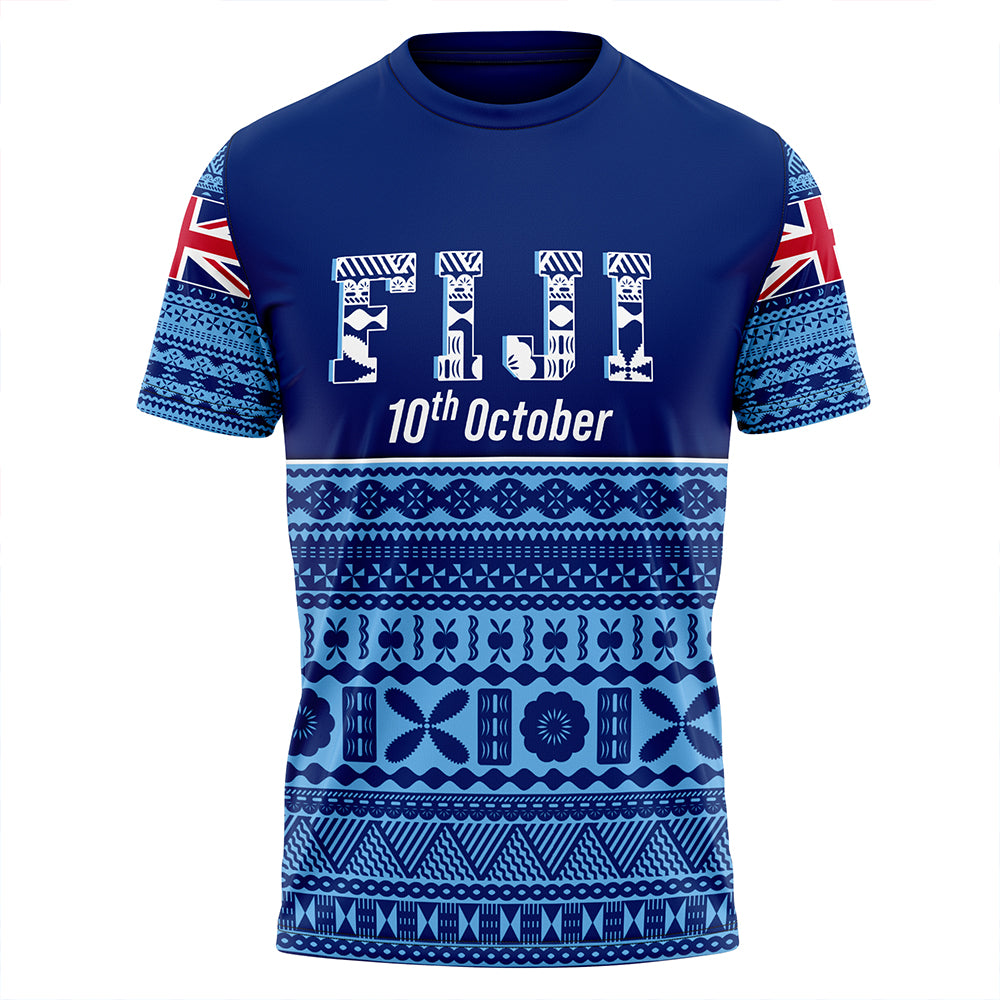 Fiji Independence Day T Shirt LT10 Blue - Polynesian Pride