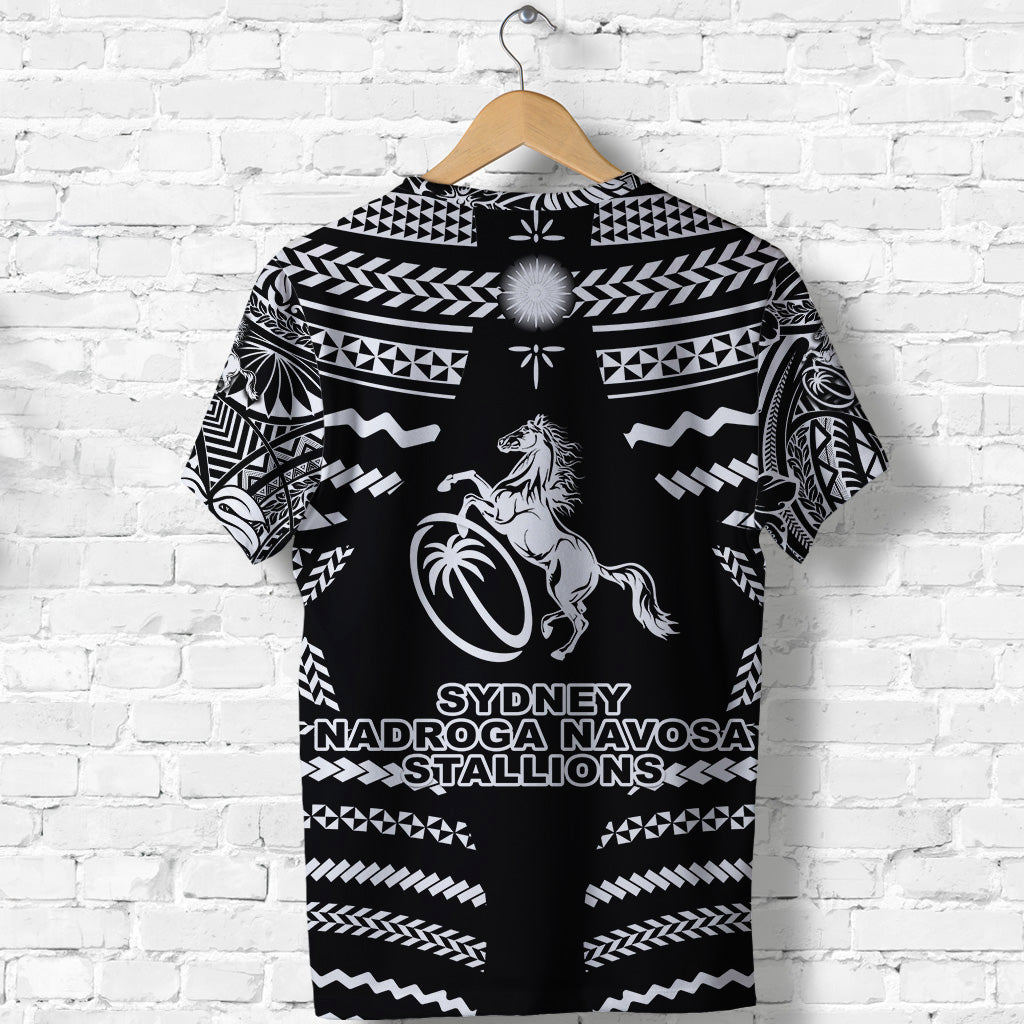 Fiji Rugby T Shirt Sydney Nadroga Navosa Stallions Creative Style Black LT8 - Polynesian Pride