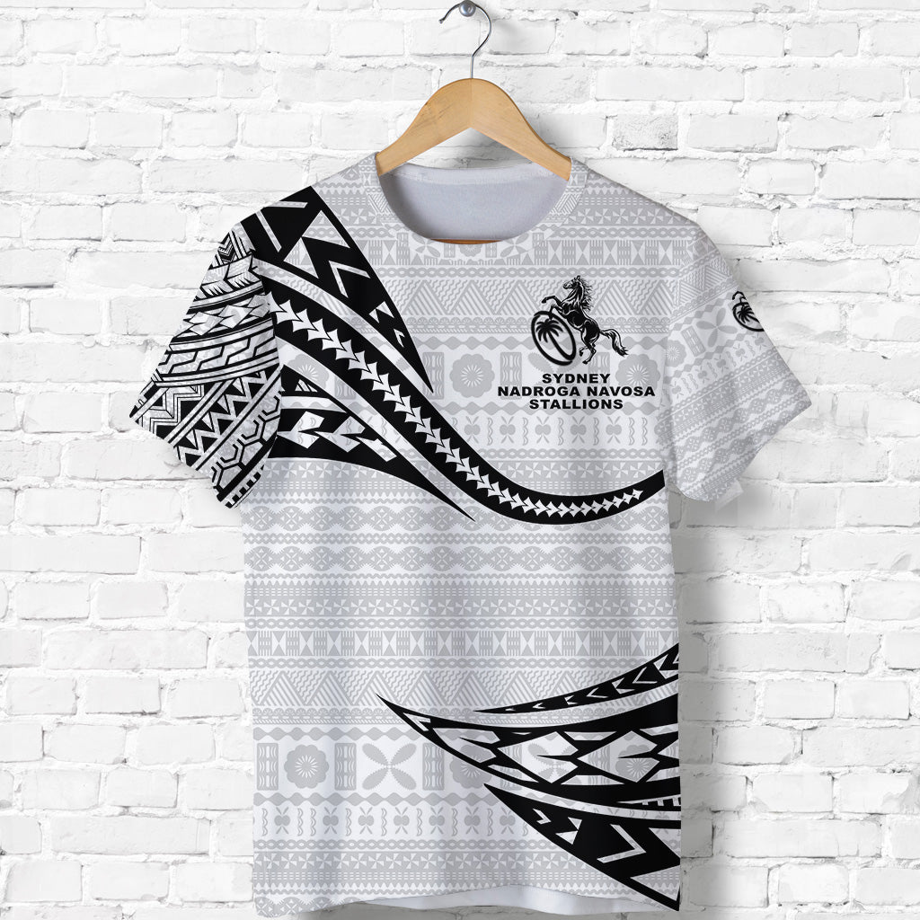 Fiji Rugby T Shirt Sydney Nadroga Navosa Stallions Unique Version White LT8 - Polynesian Pride
