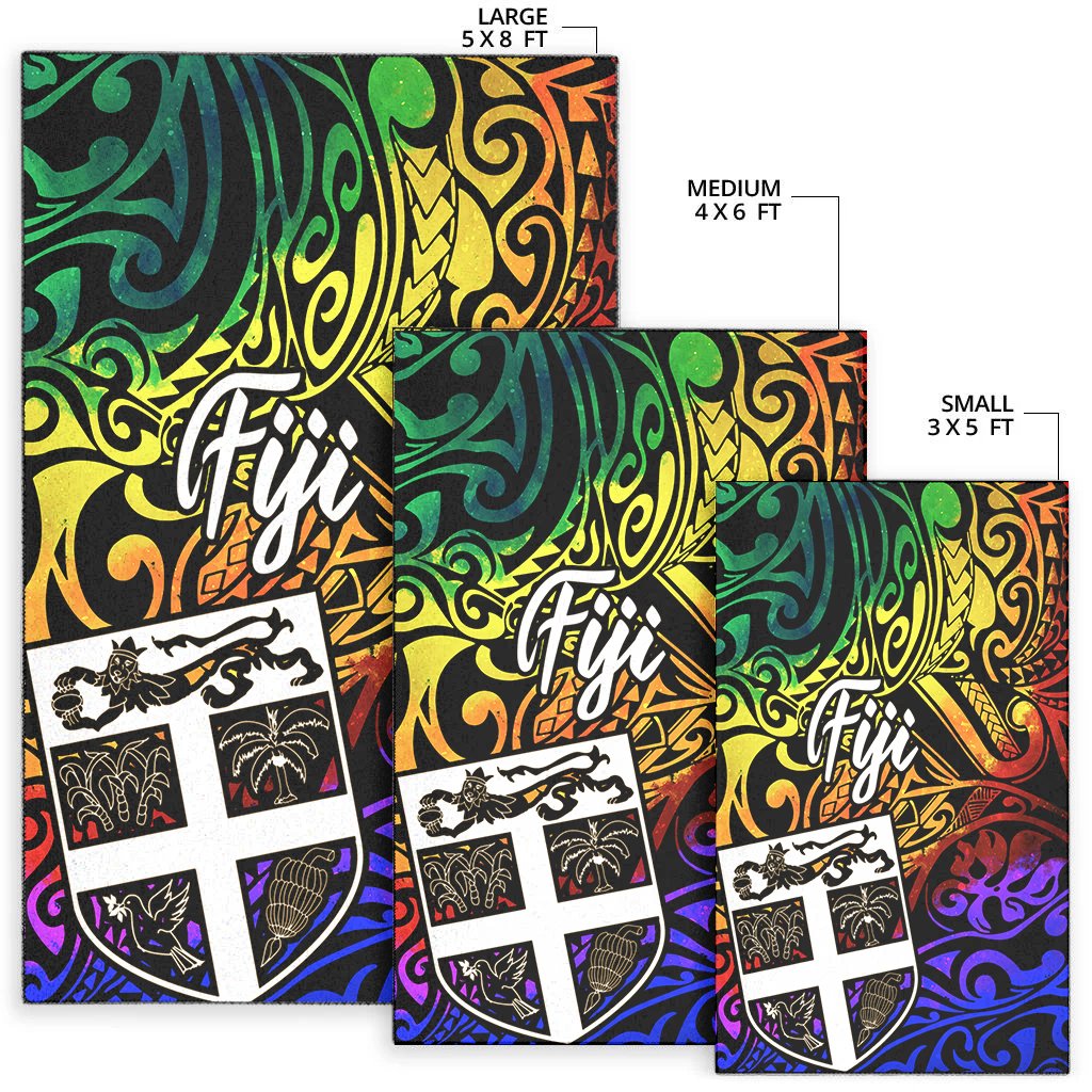 Fiji Area Rug - Rainbow Polynesian Pattern - Polynesian Pride