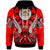 Fiji Hoodie Tribal Sun Tattoo Red Color Unisex Red - Polynesian Pride