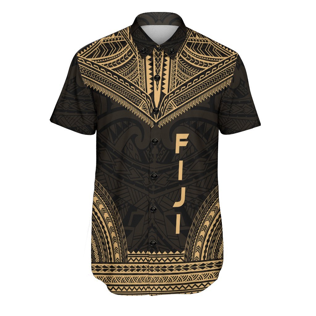 Fiji Polynesian Chief Shirt - Gold Version Men Gold - Polynesian Pride