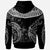 Fiji Custom Zip Hoodie Serrated Pattern White Color Unisex Black - Polynesian Pride