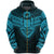 Fijian Tribal Tapa Zip up Hoodie Blue Unisex Blue - Polynesian Pride